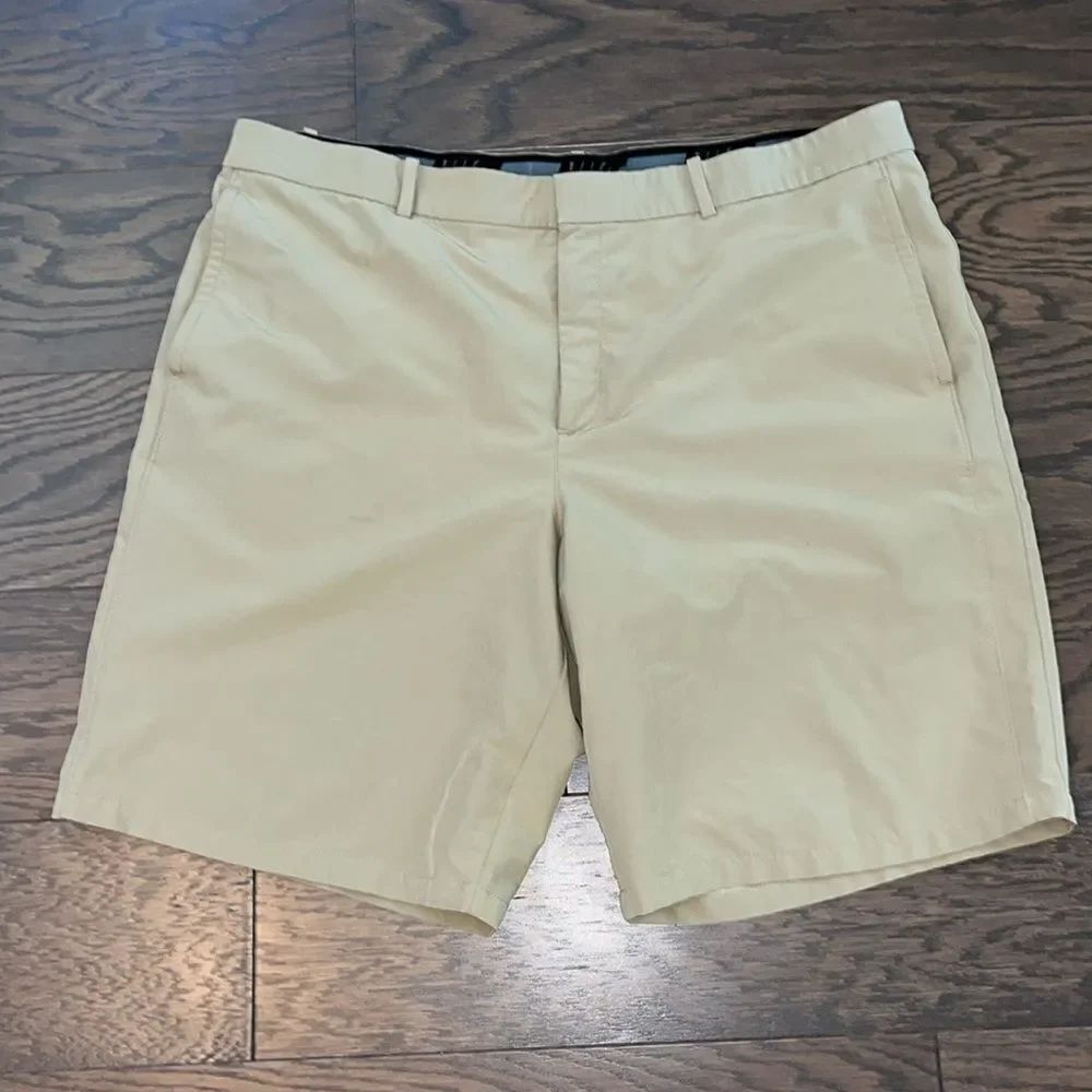 Nike Dr Fit poly stretch 10” Golf Tan beige taupe Shorts 40 big man